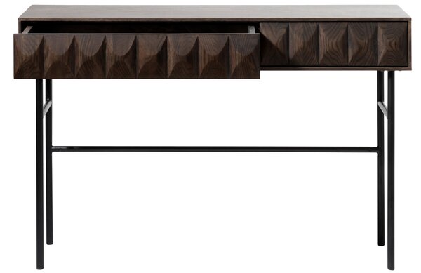 Tmavě hnědý dubový toaletní stolek Unique Furniture Latina 117 x 39 cm