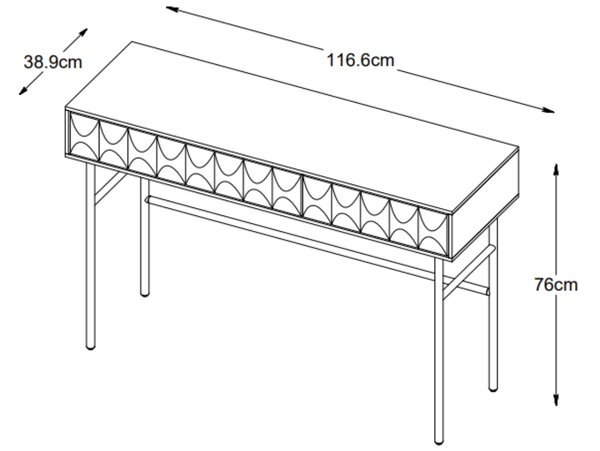 Tmavě hnědý dubový toaletní stolek Unique Furniture Latina 117 x 39 cm