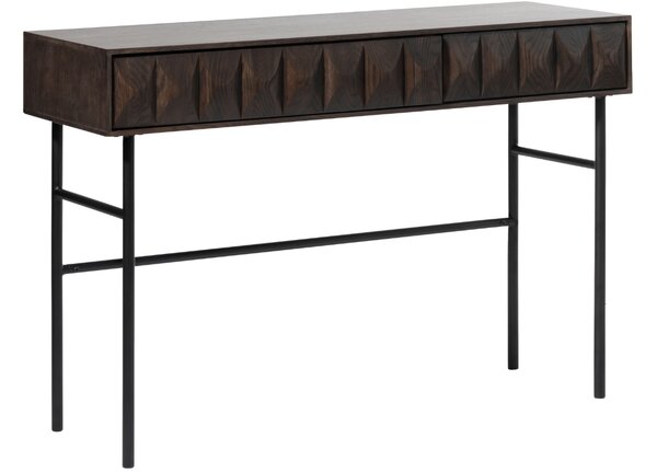Tmavě hnědý dubový toaletní stolek Unique Furniture Latina 117 x 39 cm