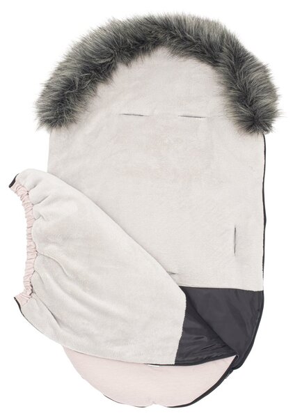 Dětský fusák New Baby s kožíškem dusty pink