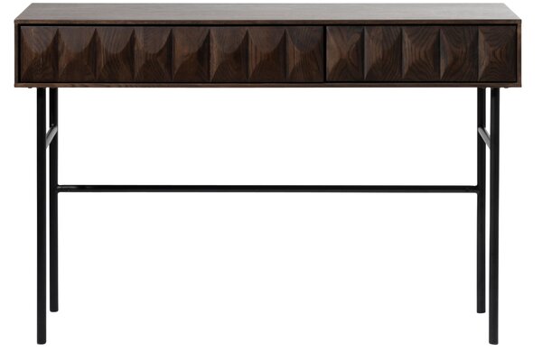 Tmavě hnědý dubový toaletní stolek Unique Furniture Latina 117 x 39 cm
