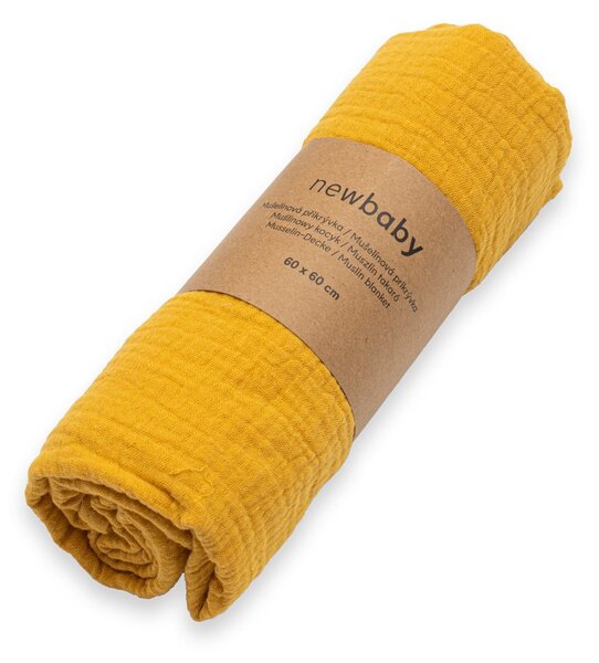 Dětská mušelínová deka New Baby mustard