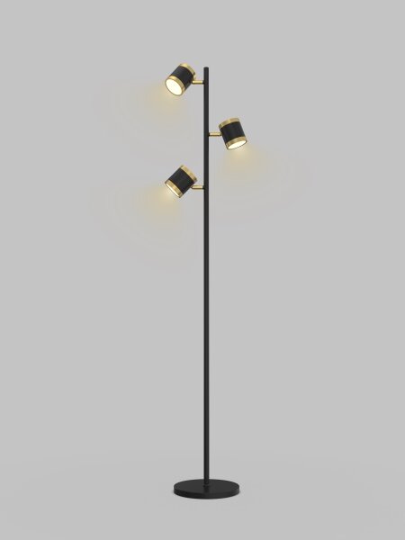 Wofi 3003-304S -LED Stmívatelná stojací lampa TOULOUSE 3xLED/7W/230V černá/zlatá
