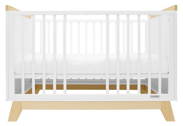 Dětská postýlka se zábranou New Baby MARCUS 120x60 cm bílá/přírodní