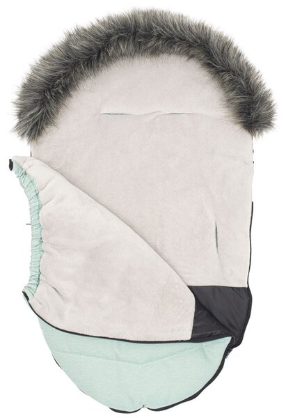 Dětský fusák New Baby s kožíškem dusty green
