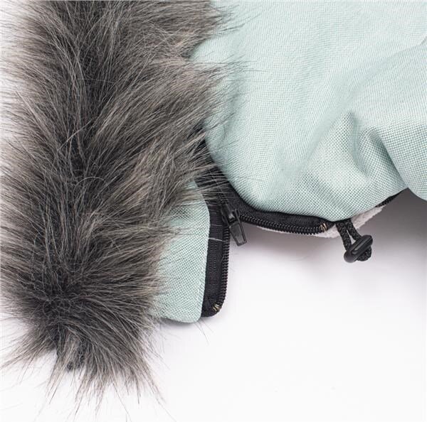 Dětský fusák New Baby s kožíškem dusty green