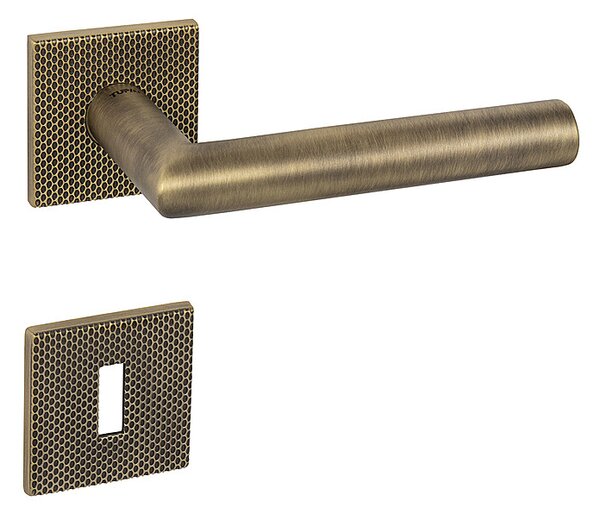 Dveřní kování MP FAVORIT - HR 4002 5SQ T2 (OGS), klika-klika, Bez spodní rozety, MP OGS (bronz česaný mat)