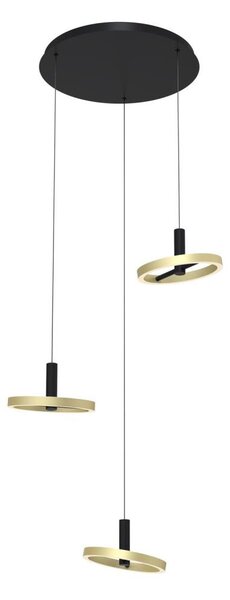 Wofi 5016-304 - LED Stmívatelný lustr na lanku BREST LED/26W/230V černá/zlatá