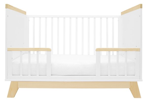 Dětská postýlka se zábranou New Baby MARCUS 120x60 cm bílá/přírodní