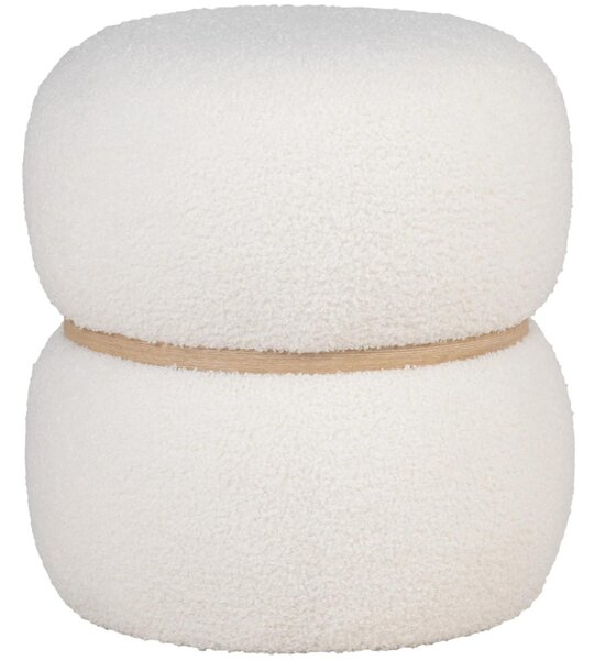 Nordic Living Bílý bouclé puf Manoda 41 cm