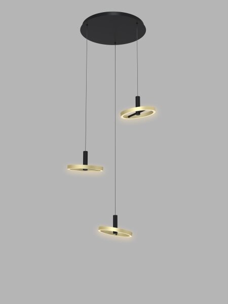 Wofi 5016-304 - LED Stmívatelný lustr na lanku BREST LED/26W/230V černá/zlatá