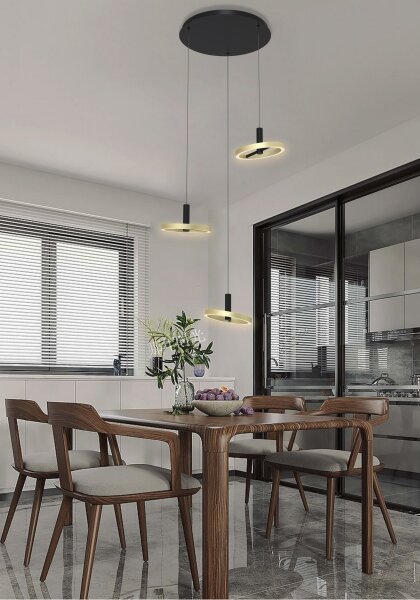 Wofi 5016-304 - LED Stmívatelný lustr na lanku BREST LED/26W/230V černá/zlatá