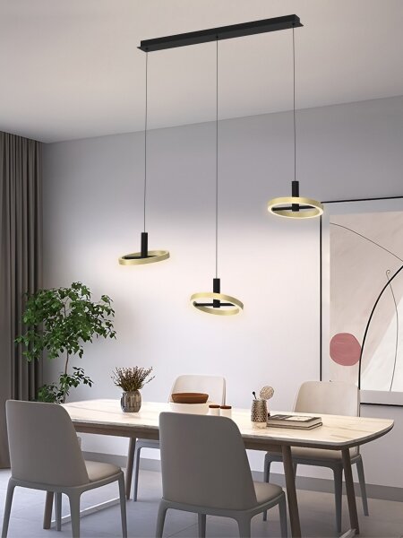 Wofi 7016-304 - LED Stmívatelný lustr na lanku BREST LED/26W/230V černá/zlatá