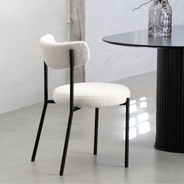 -25 % Dny MOMENTI– Unique Furniture Bílá čalouněná jídelní židle Gimli