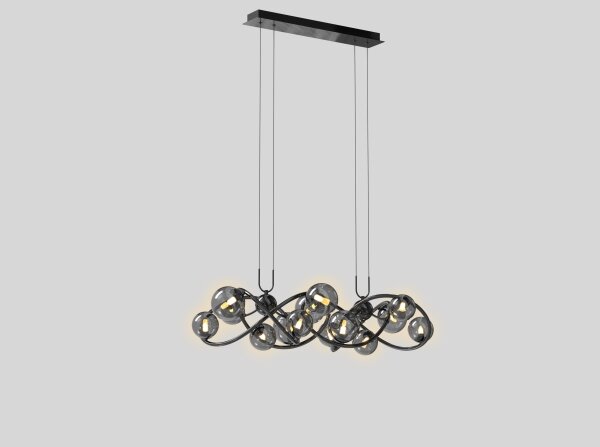 Wofi 7014-1405 - LED Lustr na lanku NANCY 14xG9/3,5W/230V černá/chrom