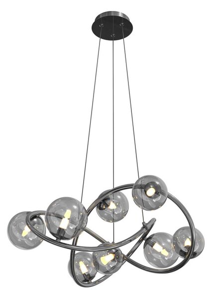 Wofi 7014-805 - LED Lustr na lanku NANCY 8xG9/3,5W/230V černá/chrom