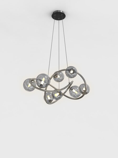 Wofi 7014-805 - LED Lustr na lanku NANCY 8xG9/3,5W/230V černá/chrom