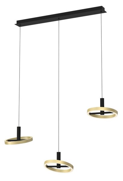 Wofi 7016-304 - LED Stmívatelný lustr na lanku BREST LED/26W/230V černá/zlatá