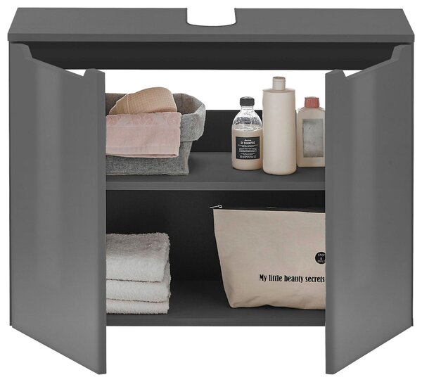 SKŘÍŇKA POD UMYVADLO, černá, vysoce lesklá antracitová, antracitová, 80/60/35 cm home24 - Koupelnové série, Online Only
