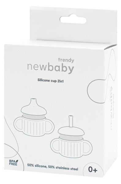 Dětský silikonový hrneček 2v1 New Baby béžový