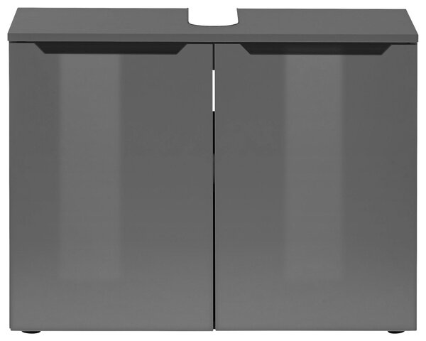 SKŘÍŇKA POD UMYVADLO, černá, vysoce lesklá antracitová, antracitová, 80/60/35 cm home24 - Koupelnové série, Online Only