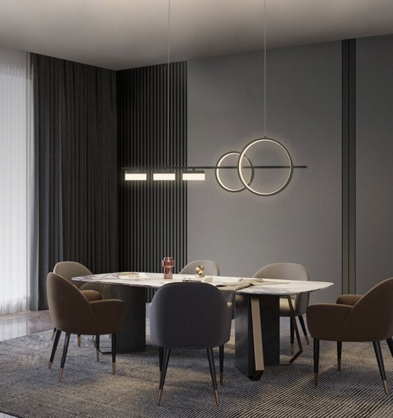 Wofi 7030-502 - LED Stmívatelný lustr na lanku MESSINA LED/40W/230V černá