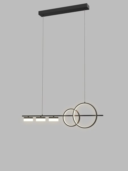 Wofi 7030-502 - LED Stmívatelný lustr na lanku MESSINA LED/40W/230V černá