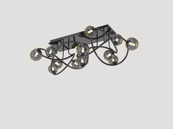 Wofi 9014-1205 - LED Přisazený lustr NANCY 12xG9/3,5W/230V černá/chrom
