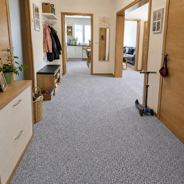 Betap, Metrážový koberec Dalesman 73, na míru, šíře 4m,5m, šedá, filc, ložnice