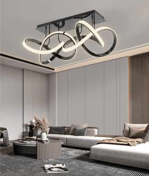 Wofi 9134-205 - LED Stmívatelný přisazený lustr INDIGO LED/64W/230V černá/chrom
