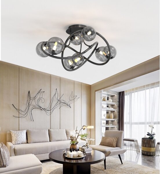 Wofi 9014-805 - LED Přisazený lustr NANCY 8xG9/3,5W/230V černá/chrom