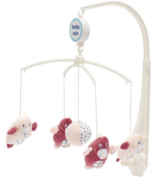 Kolotoč nad postýlku Baby Mix Krtečci růžový