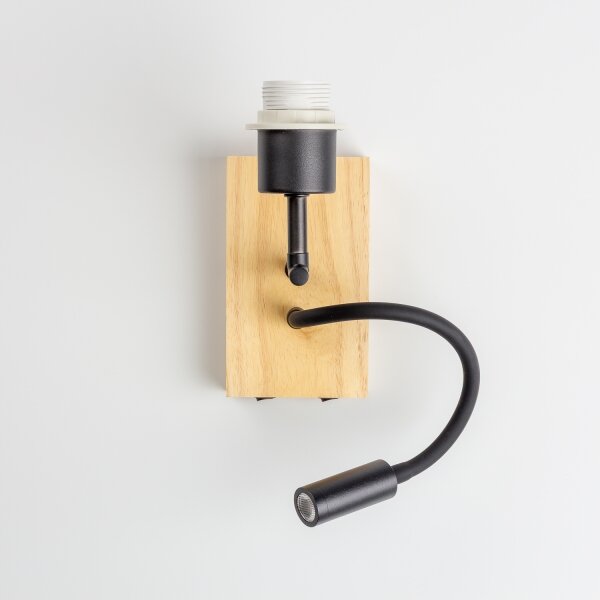 Brilagi - LED Nástěnná lampa NUBILA WOOD 1xE27/25W/230V + LED/3W dub/černá