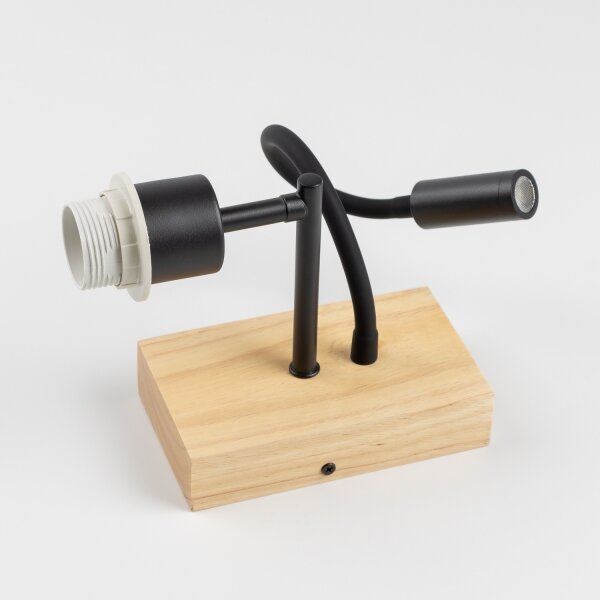Brilagi - LED Nástěnná lampa NUBILA WOOD 1xE27/25W/230V + LED/3W dub/černá