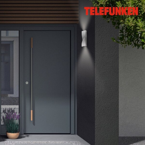 Telefunken 312704TF-LED Venkovní nástěnné svítidlo 2xLED/5,5W/230V IP44 stříbrná