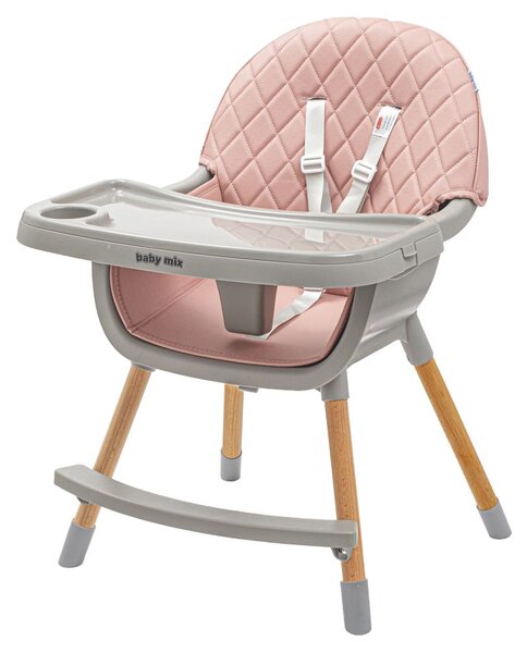 Jídelní židlička Baby Mix Freja wooden dusty pink