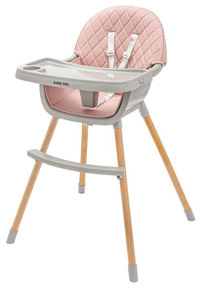 Jídelní židlička Baby Mix Freja wooden dusty pink