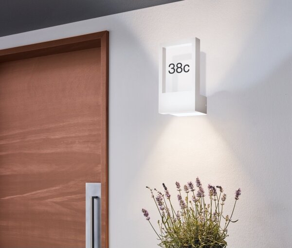 Eglo 98143 - Domovní číslo MONTEROS 1xE27/28W/230V bílá IP44