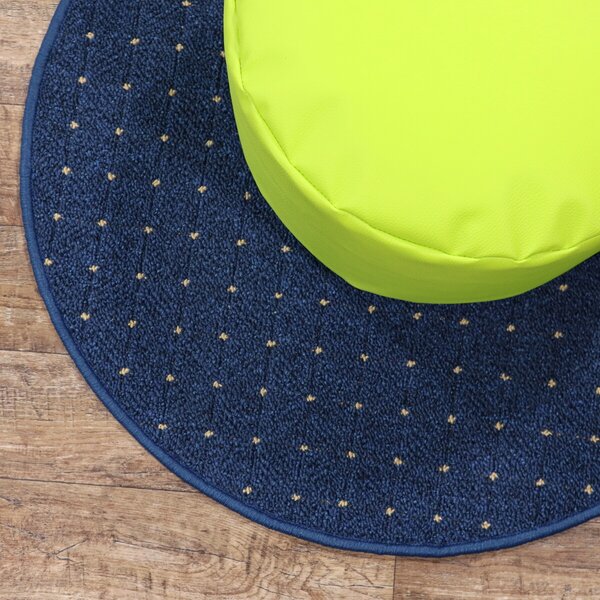 Condor Carpets, Kusový koberec Udinese modrý kruh, 67x67 (průměr) kruh, šedá, chodba / předsíň