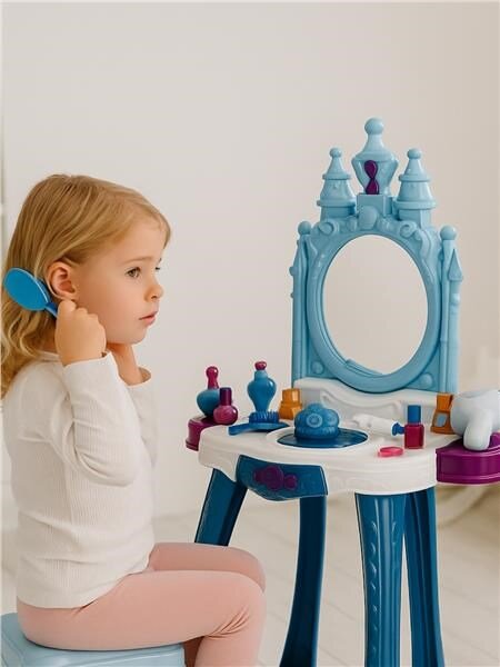 Dětský toaletní stolek ledový svět se světlem, hudbou a židličkou BABY MIX