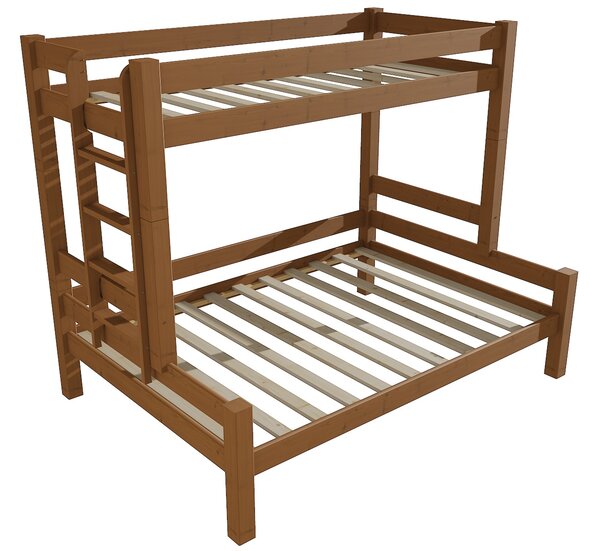 Vomaks Patrová postel s rozšířeným spodním lůžkem 8X8 06B Rozměr: 100/120 x 180 cm, Umístění žebříku: vlevo (vyobrazeno), Povrchová úprava: moření dub