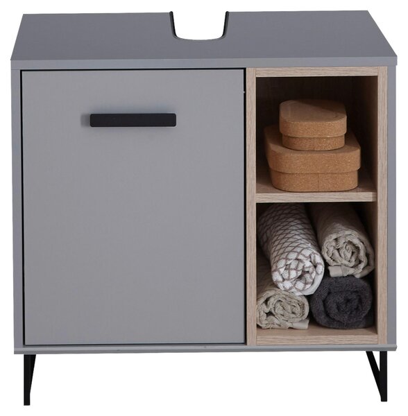 SKŘÍŇKA POD UMYVADLO, šedá, Sonoma dub, šedá, Sonoma dub, 65/60,5/38 cm home24 - Koupelnové série, Online Only