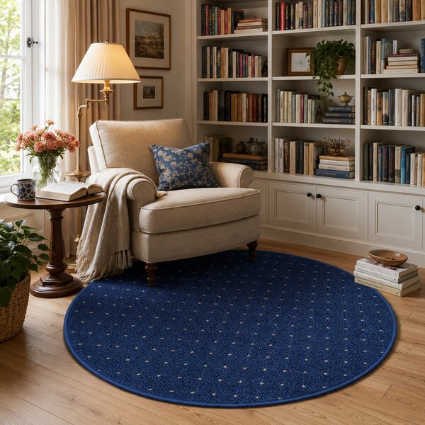 Condor Carpets, Kusový koberec Udinese modrý kruh, 67x67 (průměr) kruh, šedá, chodba / předsíň