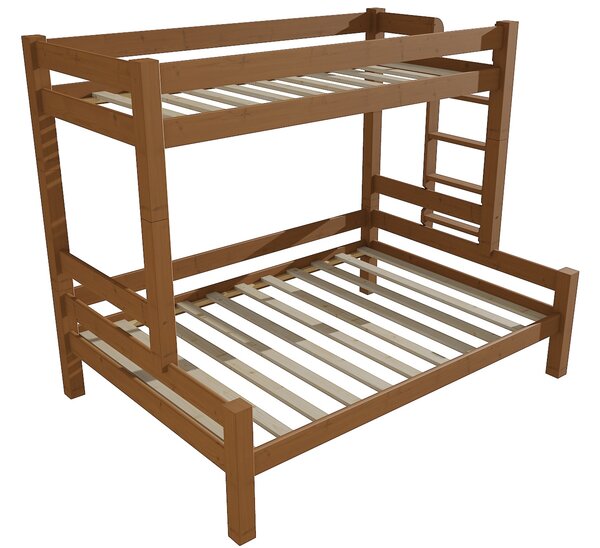 Vomaks Patrová postel s rozšířeným spodním lůžkem 8X8 06B Rozměr: 100/120 x 180 cm, Umístění žebříku: vpravo, Povrchová úprava: moření dub