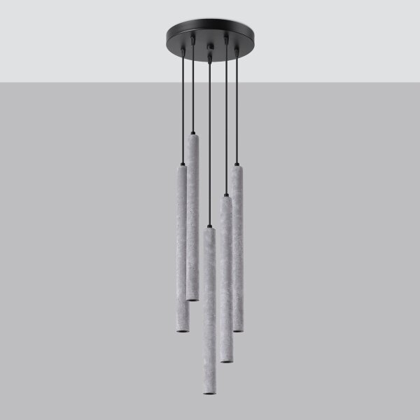 Sollux SL.1275 - Lustr na lanku PASTELO 5xG9/8W/230V beton