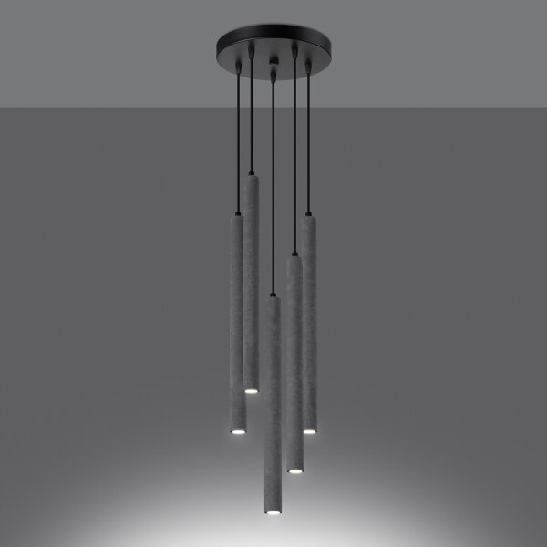 Sollux SL.1275 - Lustr na lanku PASTELO 5xG9/8W/230V beton
