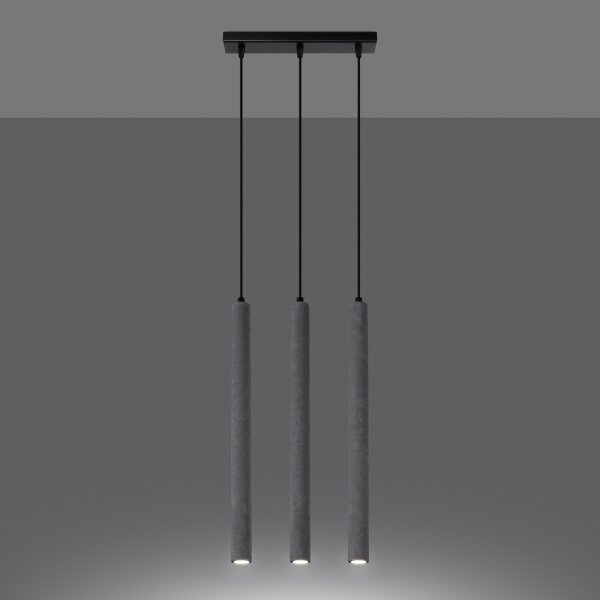 Sollux SL.1272 - Lustr na lanku PASTELO 3xG9/8W/230V beton