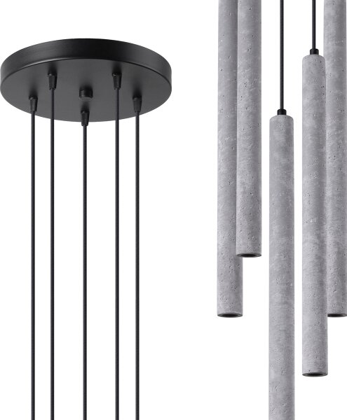 Sollux SL.1275 - Lustr na lanku PASTELO 5xG9/8W/230V beton