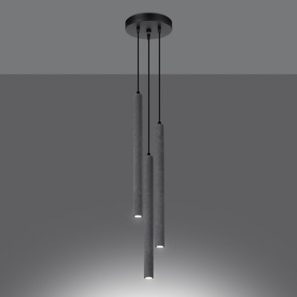 Sollux SL.1273 - Lustr na lanku PASTELO 3xG9/8W/230V beton
