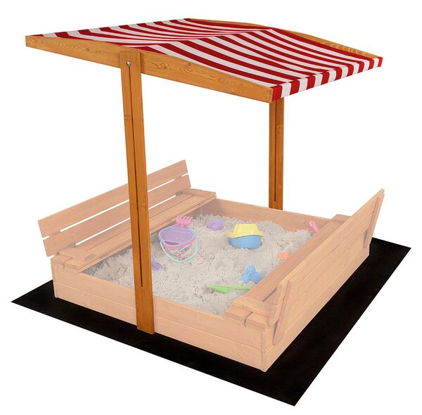 Stříška pro dětské dřevěné pískoviště Baby Mix 120x120 cm červeno-bílá